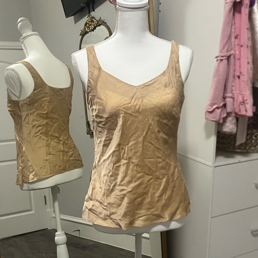 Talbots Tan Fitted Sleeveless Tank Top